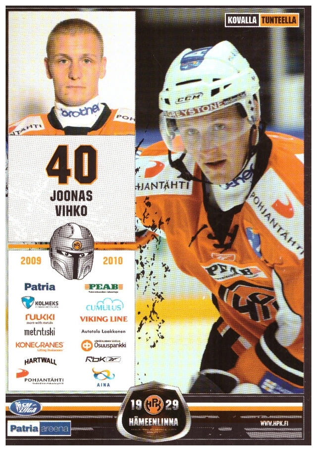 JOONAS VIHKO #40 HPK Postikortti