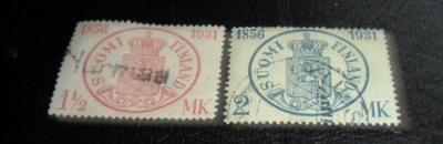 LAPE 167-168 POSTIMERKIN 75 VUOTISJUHLA 1931 HYVÄT LEIMAT.