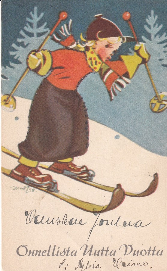 Tyttö hiihtää , Martta Wendelin     b561