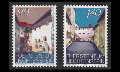 Liechtenstein 919-20 ** Vaduzin linna (1987)