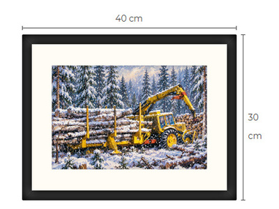 Uusi BM Volvo metsäkone traktori art print 30 cm x 40 cm