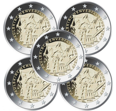 ** SAKSA 2€ 2024 Paulskirche-sarja ADFGJ pillereissä **