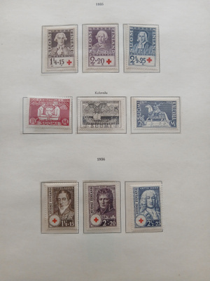 Suomalaiset postimerkit vuosilta 1935-1937. LAPE 188-203 **.
