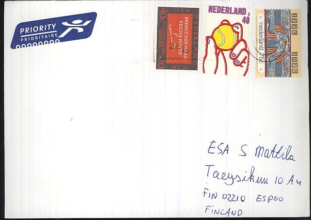 Hollanti Mi 1076 ym kirje Suomeen