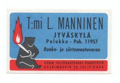 Porin Tulitikkutehdas T:mi L. Manninen. Jyväskylä