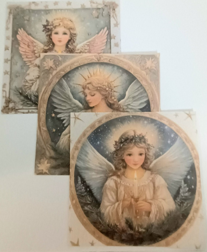 Kuviopaperit ENKELIT / 3 kpl -setti / 15 x 15 cm