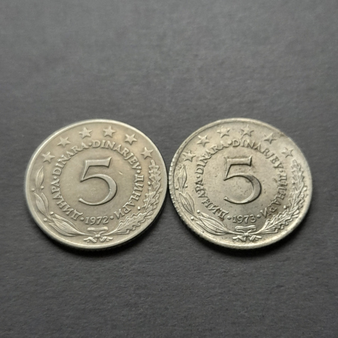 Jugoslavia 5 dinar 1972,1973