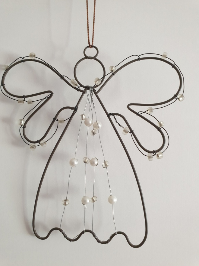 Metallilankaenkeli, korkeus 12 cm