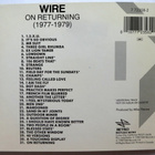 WIRE On Returning (1977-1979) CD - pikkukuva 2