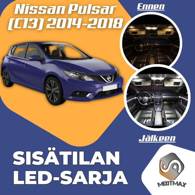 Nissan Pulsar (C13) Sisätilan LED-sarja 7-osainen