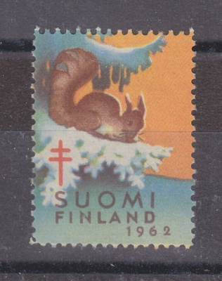 1962 TUB joulumerkki postituoreena