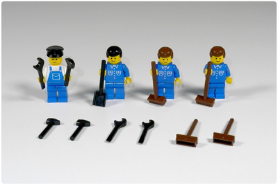 Vintage LEGO City: Työmiesminihahmo- ja varustekokoelma