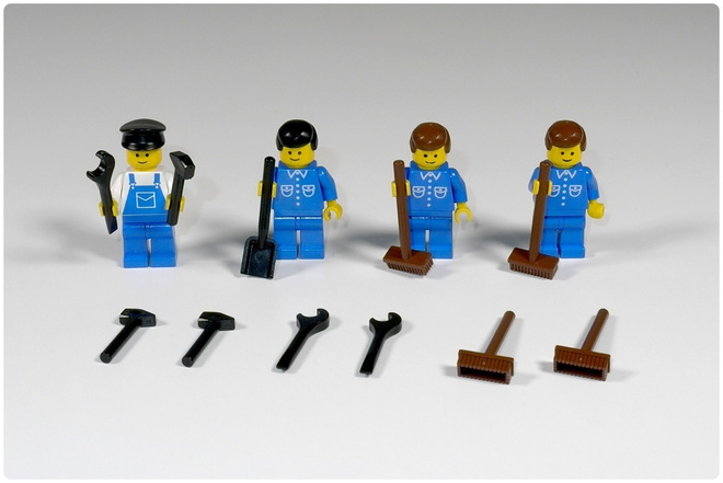 Vintage LEGO City: Työmiesminihahmo- ja varustekokoelma