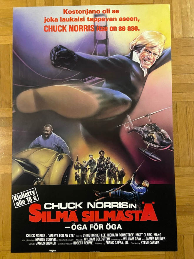 Vanha elokuvajuliste: Silmä silmästä (Chuck Norris)