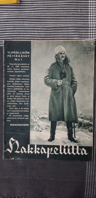 Hakkapeliitta 50/1939 harvinainen numero, päiväkäsky nro 1