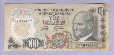 Turkki 100 Lirasi v.1979 P-189b