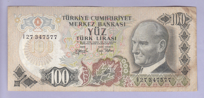 Turkki 100 Lirasi v.1979 P-189b
