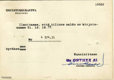 FIRMAKORTTI LOHJA ORTHEX OY