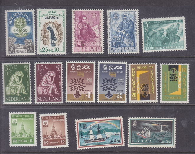 1960 Pakolaisvuosi merkkejä postituoreena.