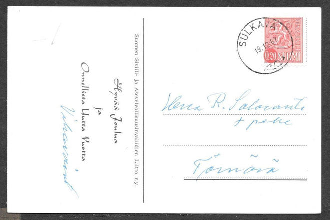 Postilähetys - Yl.m. 0,20 (LAPE 557) Sulkava 19.12.67