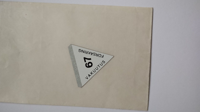 Autovakuutus tarra / kolmiotarra v.1967