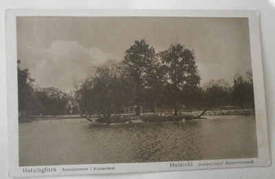 Helsinki, Kaisaniemi, Joutsenlampi ja saari, mv pk. p. 1934