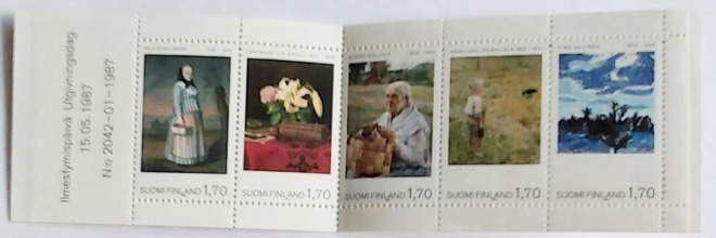 SUOMAL. MAALAUSTAIDETTA ATENEUM 1887-1987 POSTIMERKKIVIHKO