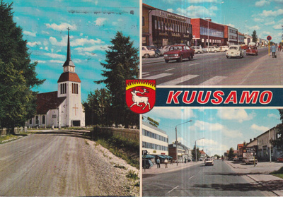 Kuusamo, vaakuna, sommitelmakortti .  e166