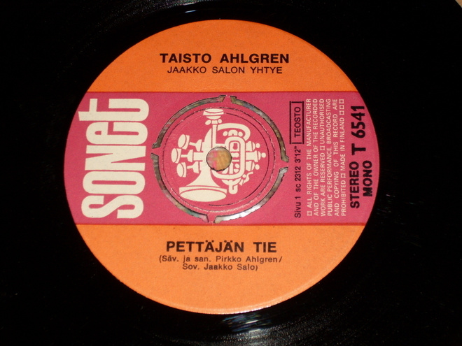 7" TAISTO AHLGREN - Pettäjän Tie - single 1970 tango EX-