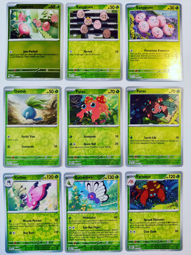 Pokemon Reverse Holo kortteja 9kpl