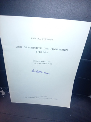 Kustaa Vilkuna : Zur Geschichte des Finnischen Pferdes