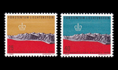 Liechtenstein 369-70 ** Brysselin maailmannäyttely (1958)