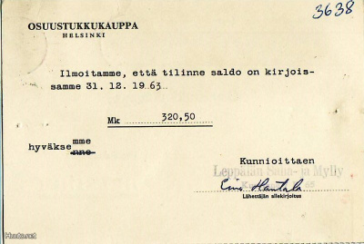 FIRMAKORTTI LEPPÄLÄNKYLÄ N SAHA- JA MYLLY KUORTANE