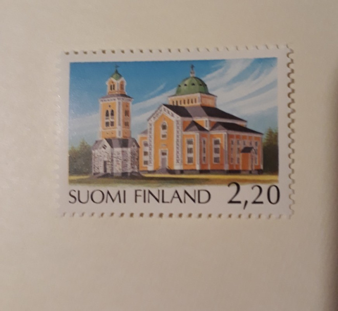 1988  Yleismerkki 2,20mk Kerimäen kirkko  ++