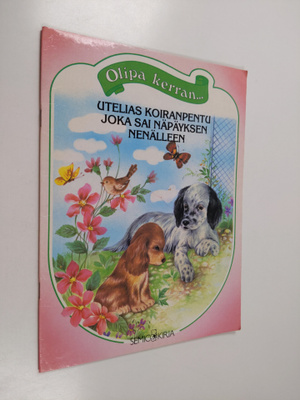 Utelias koiranpentu joka sai näpäyksen nenälleen