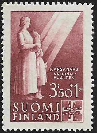 1943 Kansanapu 3:50 mk + 1 mk ** LaPe 276