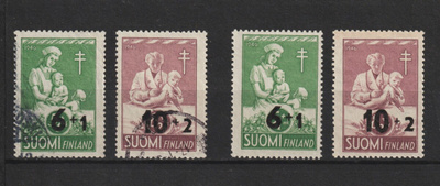 1947  Tuberkuloosi-merkit leimattuina ja leimaamattomina**