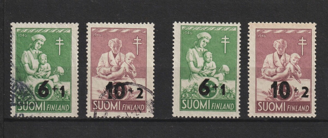 1947  Tuberkuloosi-merkit leimattuina ja leimaamattomina**