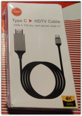 Musta 4K 1080P USB C - HDMI-sovitinkaapeli / 30Hz