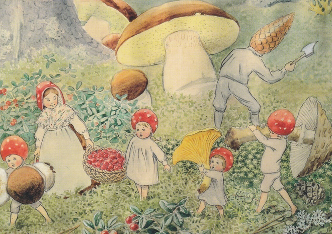 Elsa Beskow: Tonttulan lapset sienessä