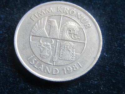 5 kronur 1981 Islanti-Iceland
