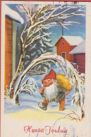 Olavi Vikainen Tonttu kulkee oksan alta