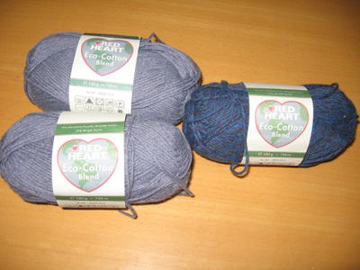3 kerää Red Heart eco-puuvillalankaa