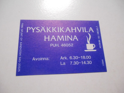 TT Etiketti Pysäkkikahvila Hamina