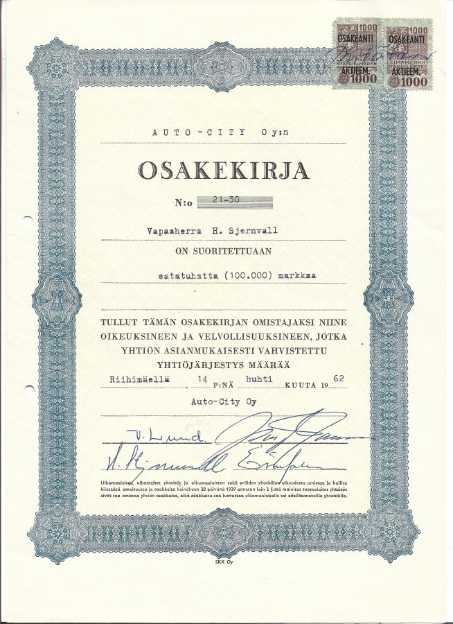 OKK Auto-City Oy Riihimäki 1962