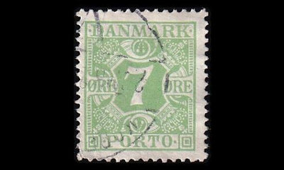 Tanska PORTO_12 o 7 öre tasainen tausta (1921)