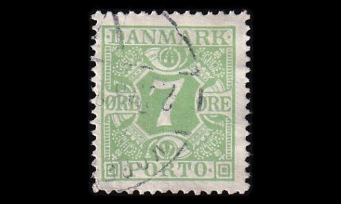Tanska PORTO_12 o 7 öre tasainen tausta (1921)