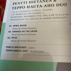 PENTTI HIETANEN * TEPPO HAUTA- AHO DUO **WASAMA QUARTET - pikkukuva 2