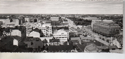 Helsinki: keskustaa ylhäältä (pitkä kortti)