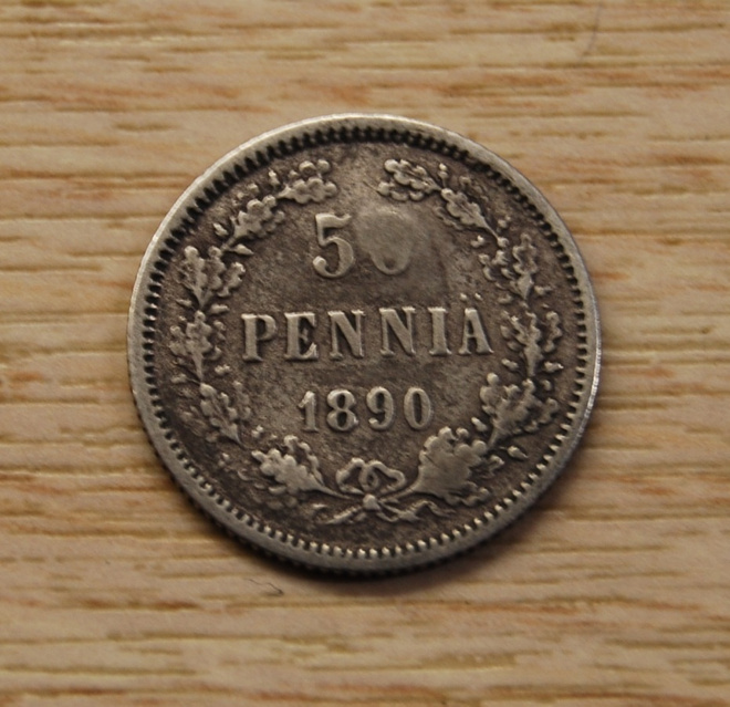 50 Penniä 1890 Hopeaa Aleksanteri III